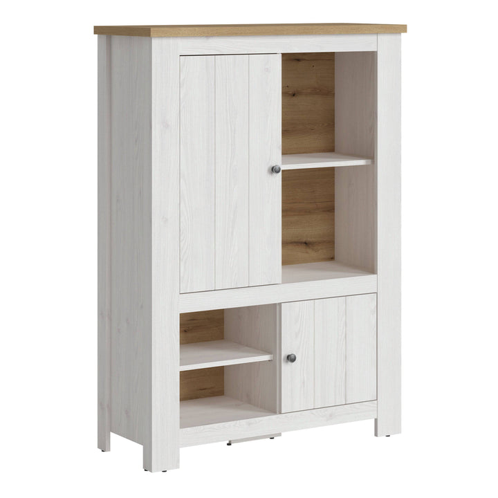 Celesto 2 door 4 shelves cabinet in White and Oak - TidySpaces
