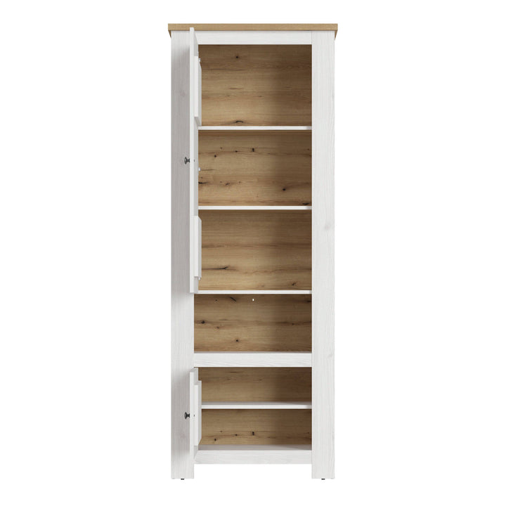 Celesto 2 Door Cabinet in White and Oak - TidySpaces