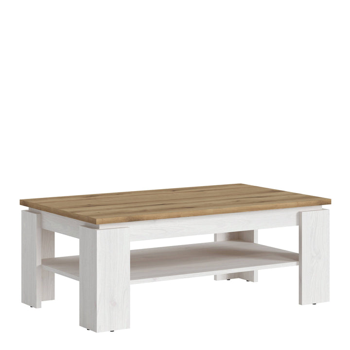 Celesto Coffee Table in White and Oak - TidySpaces