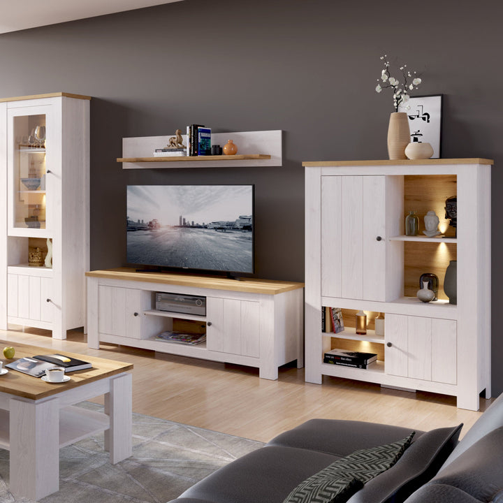Celesto Shelf in White and Oak - TidySpaces