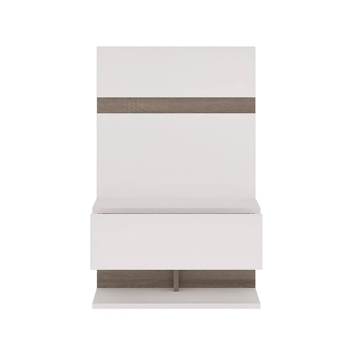 Chelsea Bedside extension for bed in White with Oak Trim - TidySpaces