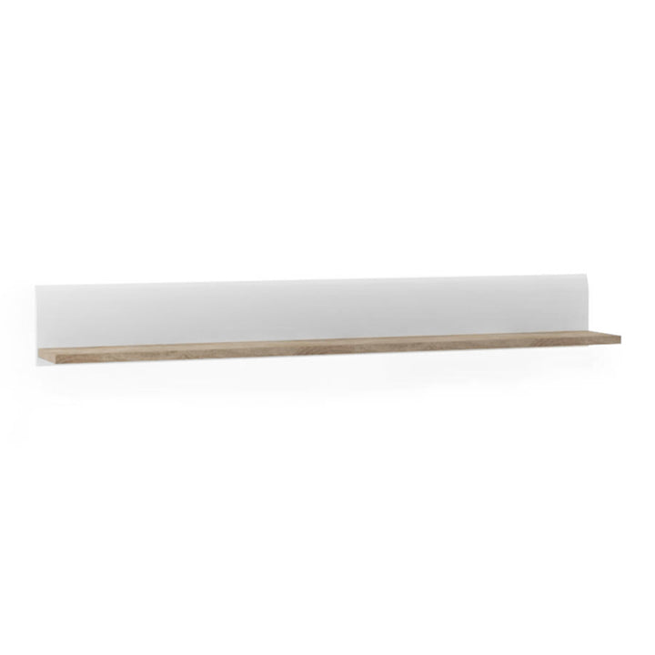 Chelsea Wall Shelf in White with Oak Trim - TidySpaces
