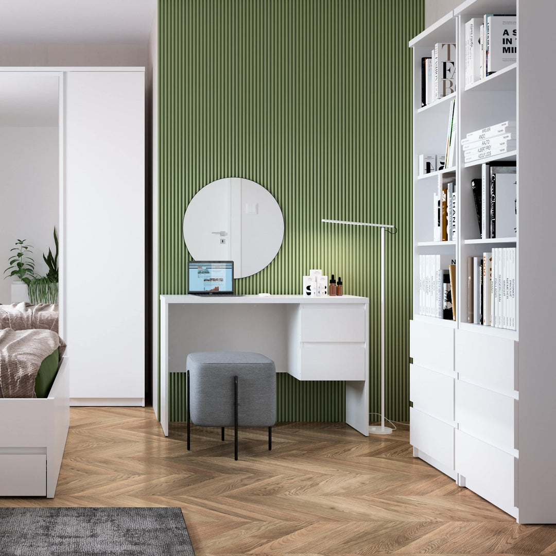 Fribo 1 door 1 drawer twin pedestal desk in White - TidySpaces