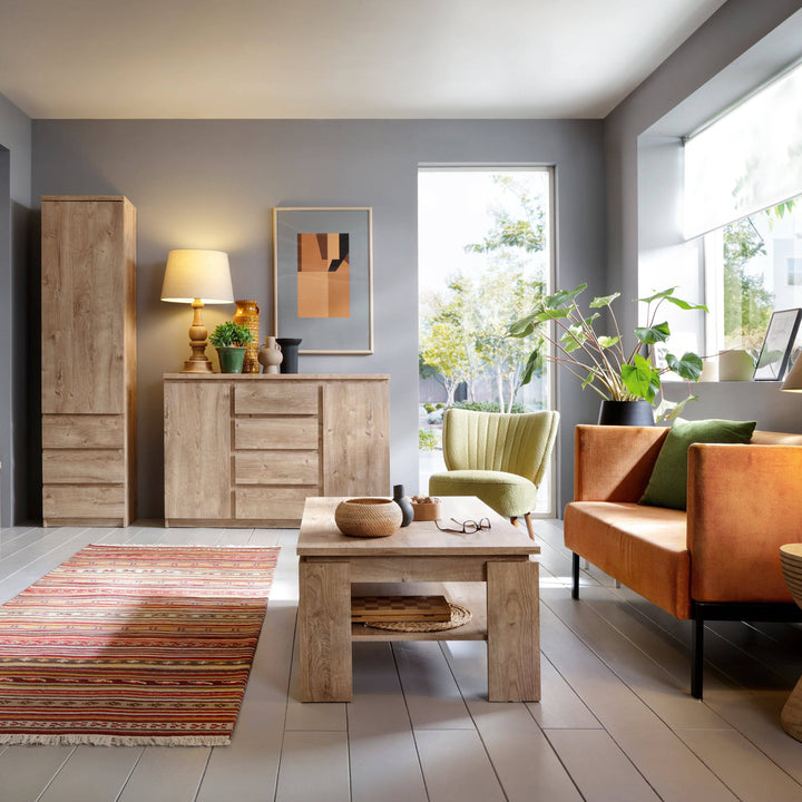 Fribo 2 door 4 drawer sideboard in Oak - TidySpaces