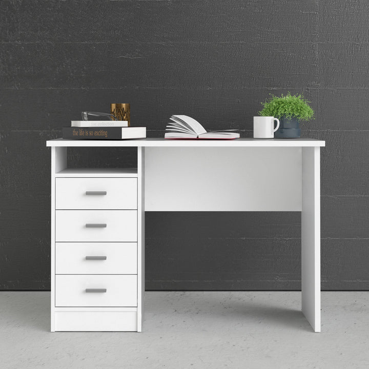 Function Plus 4 Drawer Desk in White - TidySpaces