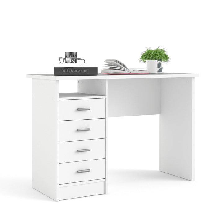 Function Plus 4 Drawer Desk in White - TidySpaces