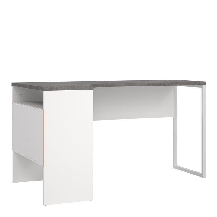 Function Plus Corner Desk 2 Drawers in White and Grey - TidySpaces