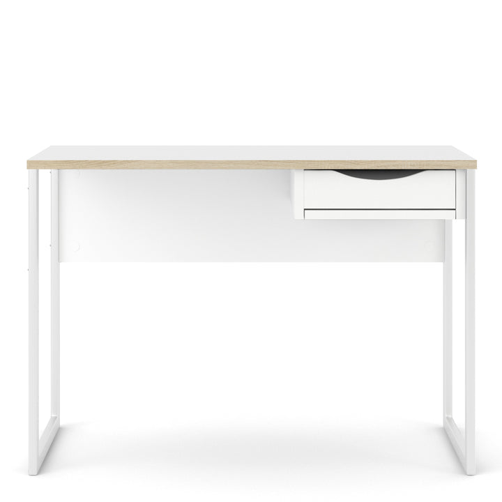 Function Plus Desk 1 Drawer in White with Oak Trim - TidySpaces