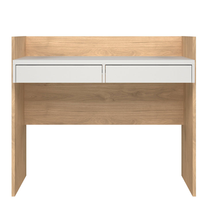Function Plus Desk 2 Drawers In Jackson Hickory and White - TidySpaces