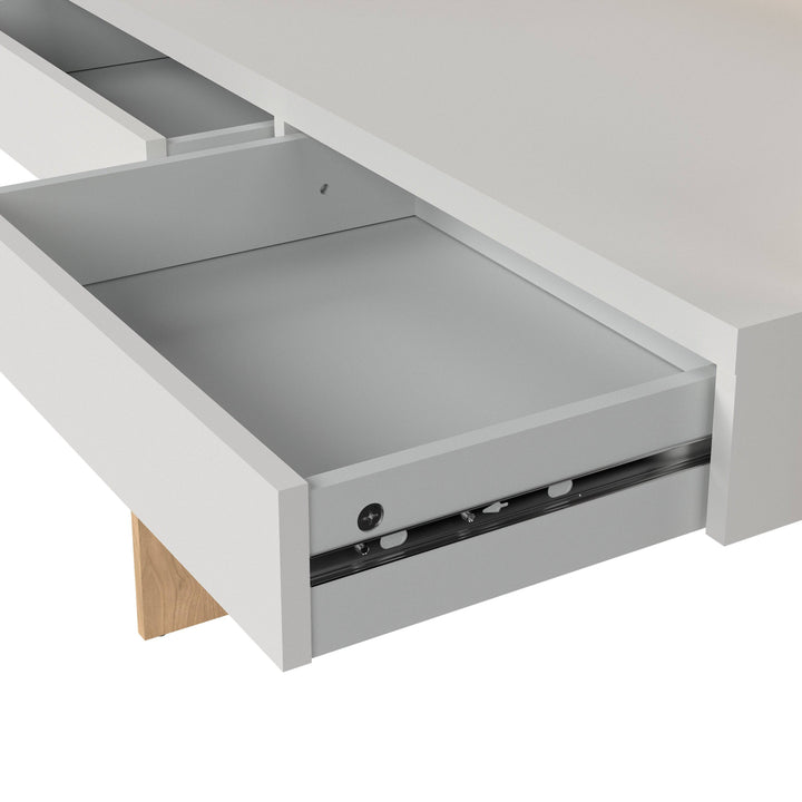Function Plus Desk 2 Drawers In Jackson Hickory and White - TidySpaces