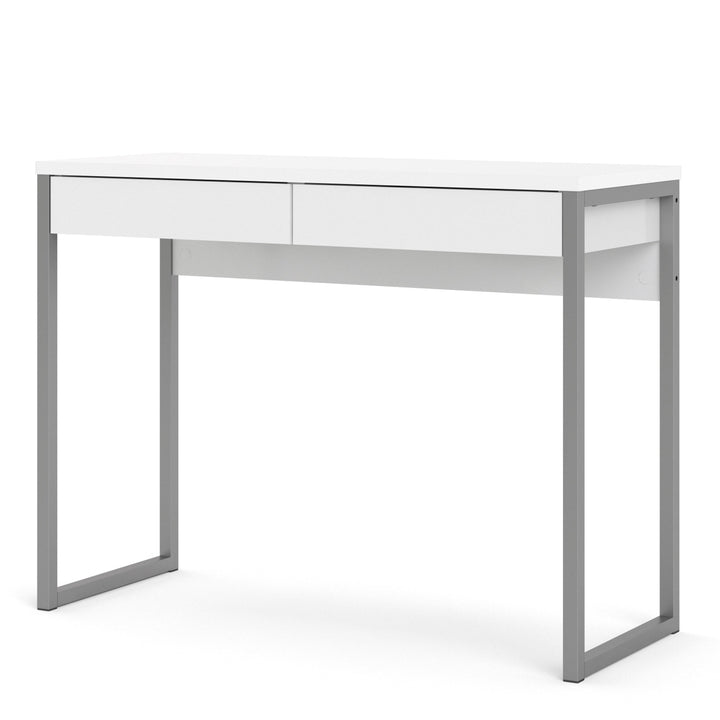 Function Plus Desk 2 Drawers in White High Gloss - TidySpaces