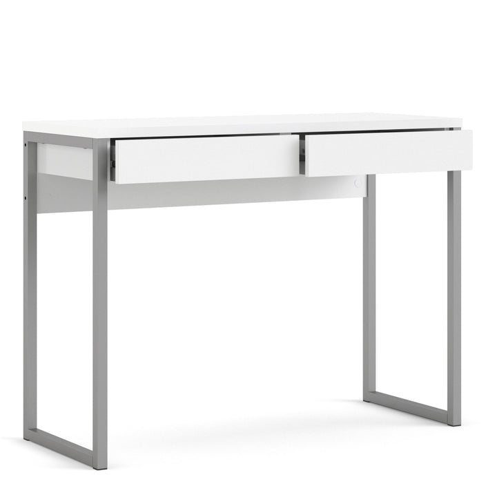 Function Plus Desk 2 Drawers in White High Gloss - TidySpaces