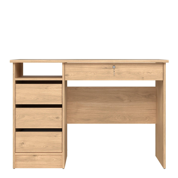Function Plus Desk (3+1) handle free Drawer in Jackson Hickory Oak - TidySpaces