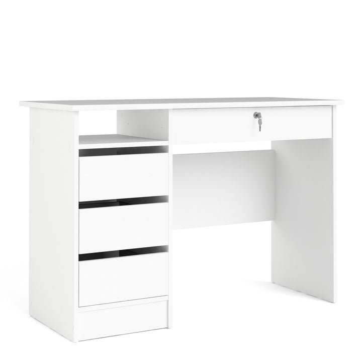 Function Plus Desk (3+1) handle free Drawer in White - TidySpaces