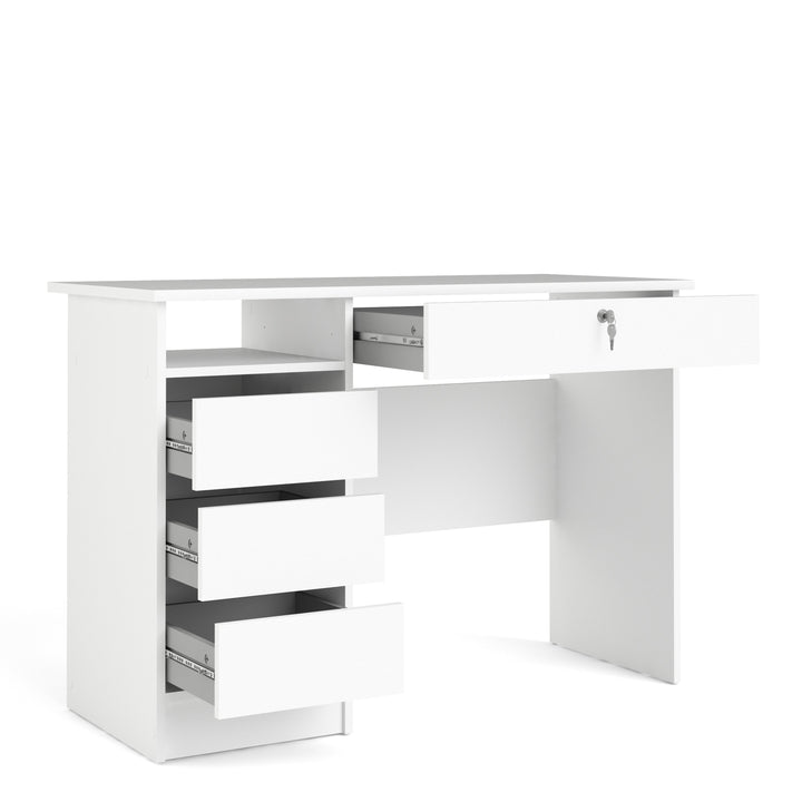 Function Plus Desk (3+1) handle free Drawer in White - TidySpaces