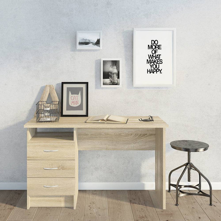 Function Plus Desk 3 Drawers in Oak - TidySpaces