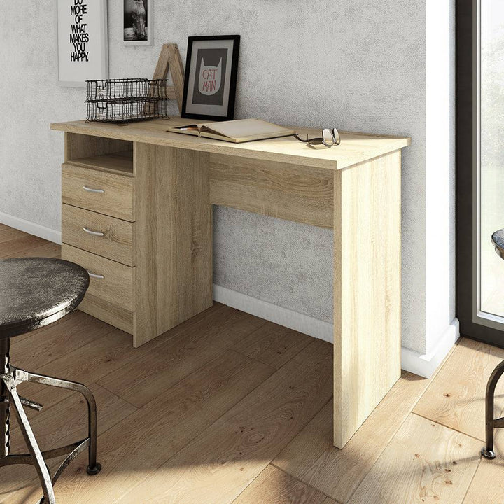 Function Plus Desk 3 Drawers in Oak - TidySpaces