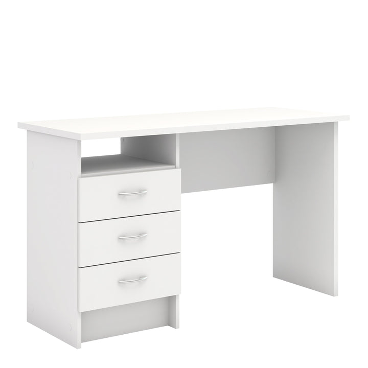 Function Plus Desk 3 Drawers in White - TidySpaces