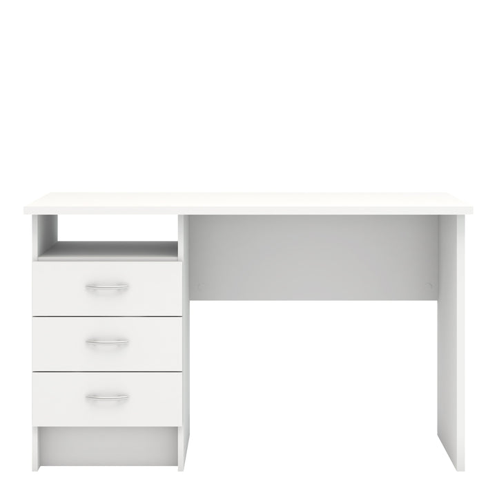 Function Plus Desk 3 Drawers in White - TidySpaces