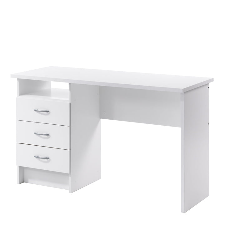 Function Plus Desk 3 Drawers in White - TidySpaces