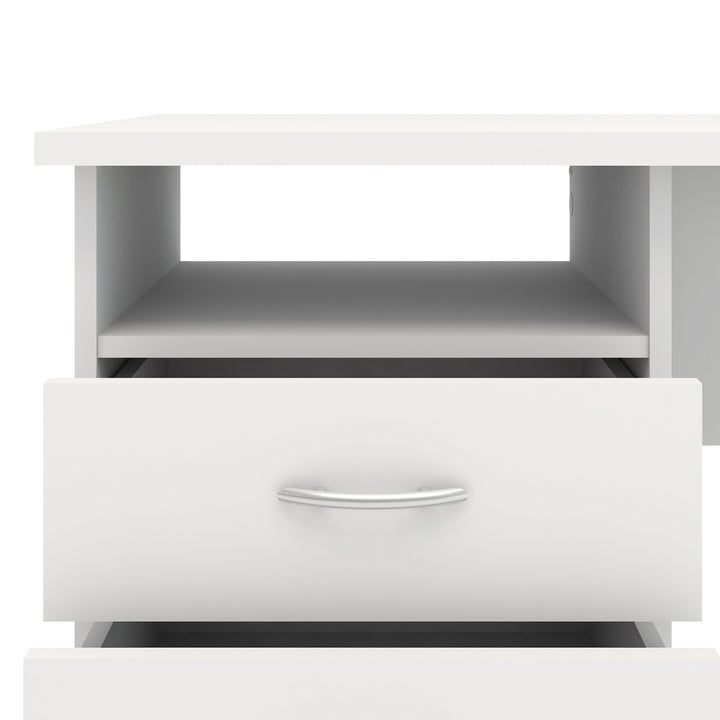 Function Plus Desk 3 Drawers in White - TidySpaces
