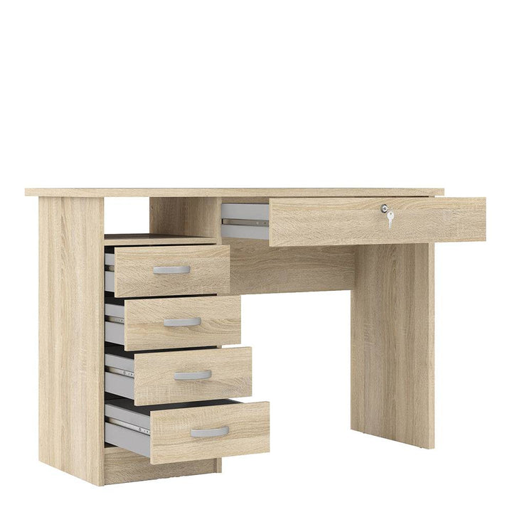 Function Plus Desk 5 Drawers in Oak - TidySpaces