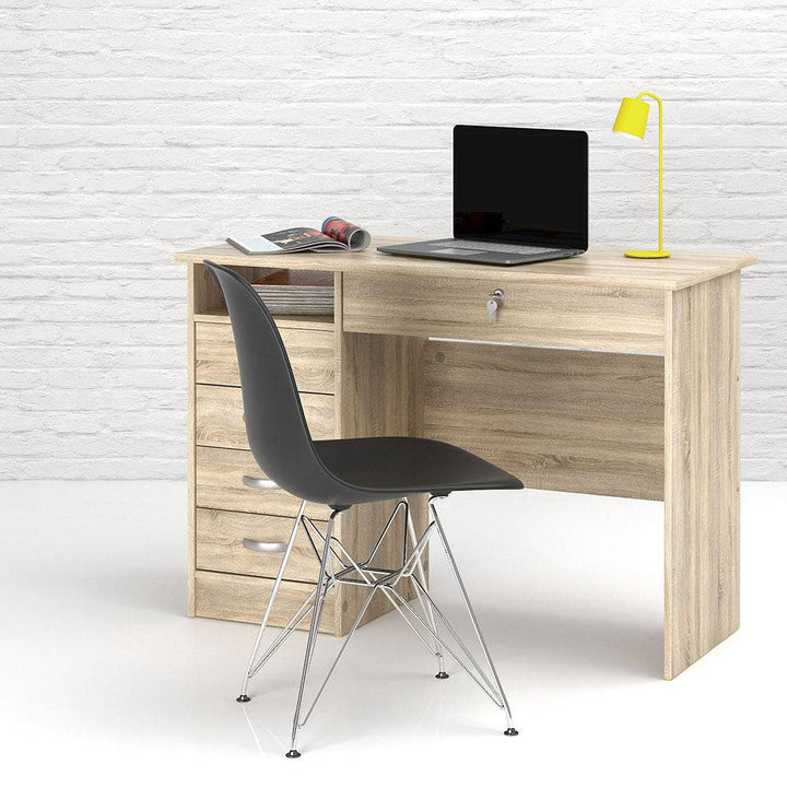 Function Plus Desk 5 Drawers in Oak - TidySpaces