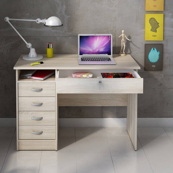 Function Plus Desk 5 Drawers in Oak - TidySpaces