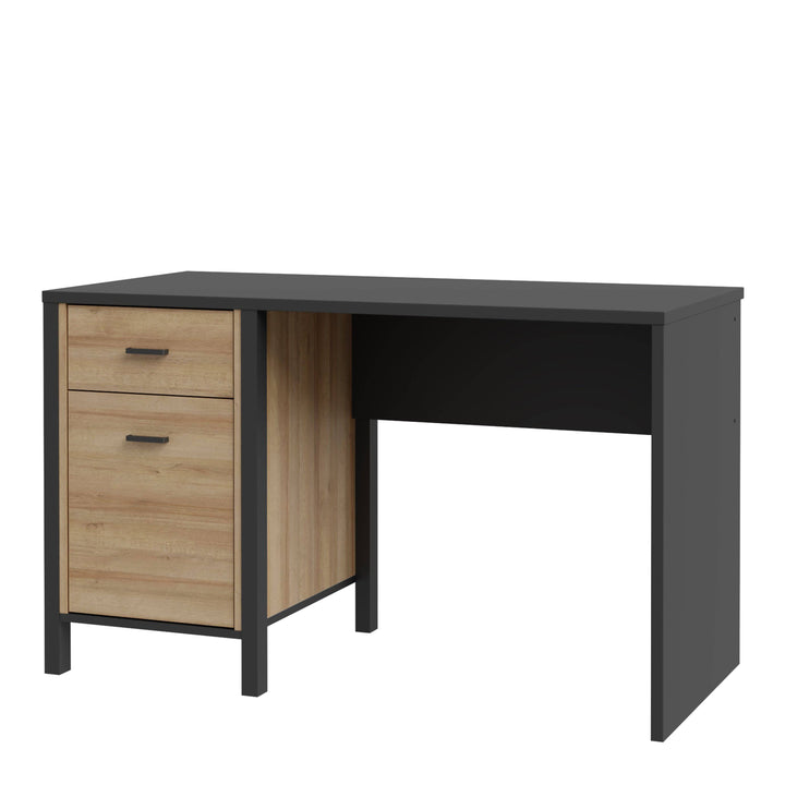 High Rock Desk in Matt Black/Riviera Oak - TidySpaces