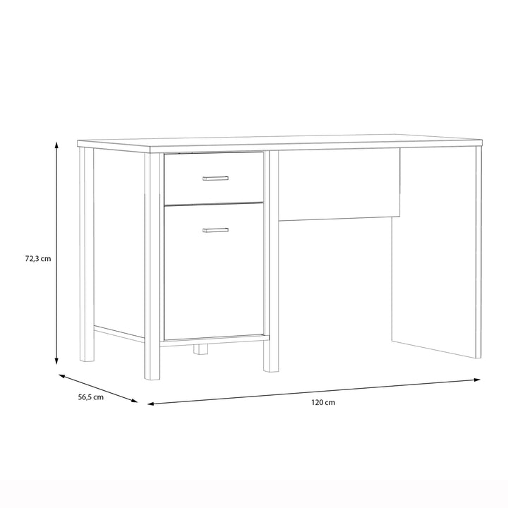 High Rock Desk in Matt Black/Riviera Oak - TidySpaces