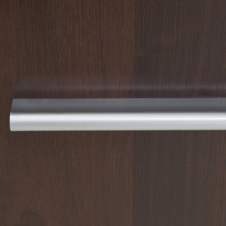 Imperial Tall Glazed 1 Door 2 Drawer Narrow Cabinet in Dark Mahogany Melamine - TidySpaces