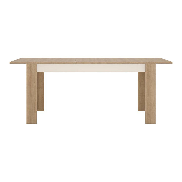Lyon Large extending dining table 160/200 cm in Riviera Oak/White High Gloss - TidySpaces
