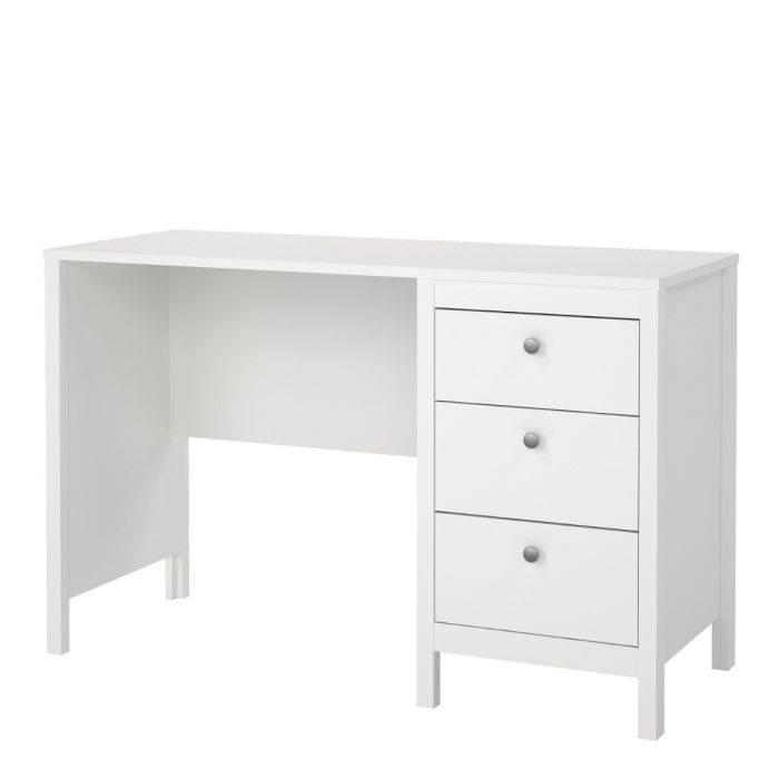Madrid Desk 3 drawers White - TidySpaces