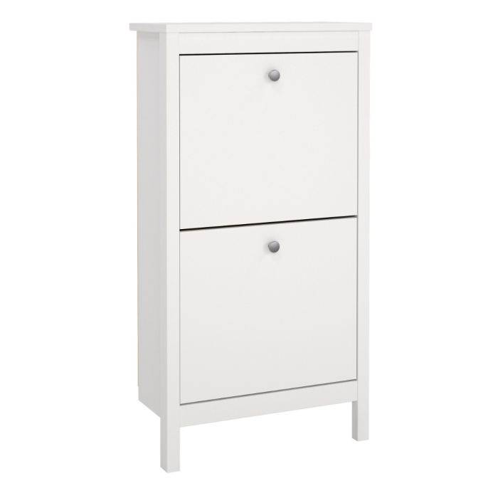 Madrid Shoe Cabinet 2 Flap Door White - TidySpaces