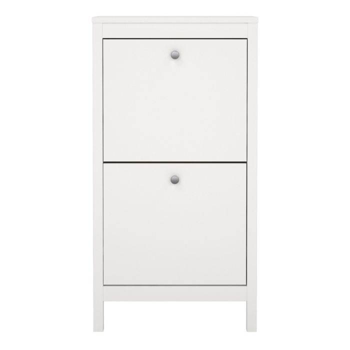 Madrid Shoe Cabinet 2 Flap Door White - TidySpaces