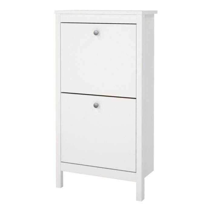 Madrid Shoe Cabinet 2 Flap Door White - TidySpaces