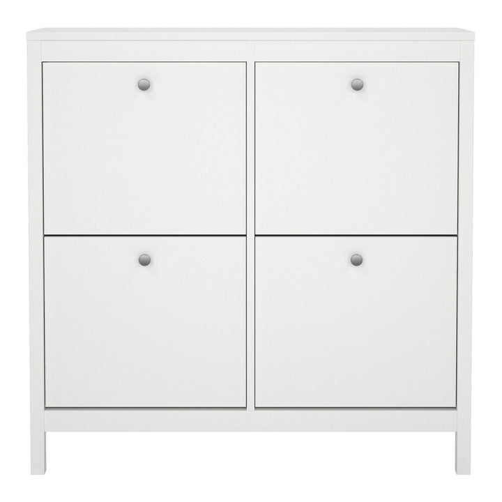 Madrid Shoe cabinet 4 Compartments in White - TidySpaces