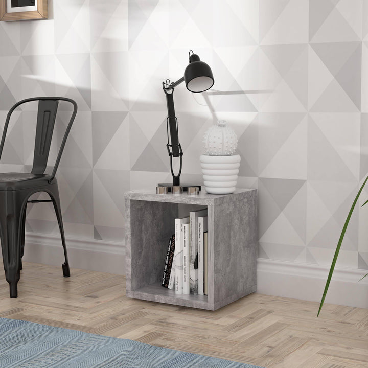 Mauro Singular Storage Unit in Concrete Grey - TidySpaces