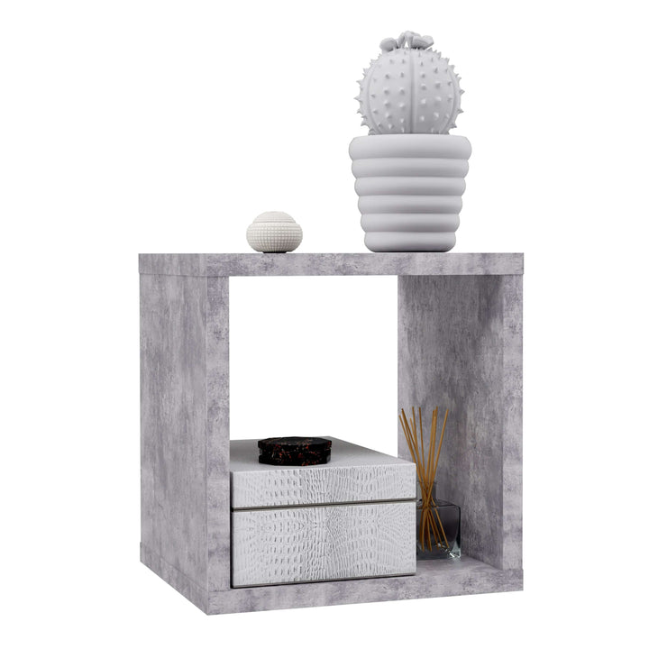 Mauro Singular Storage Unit in Concrete Grey - TidySpaces