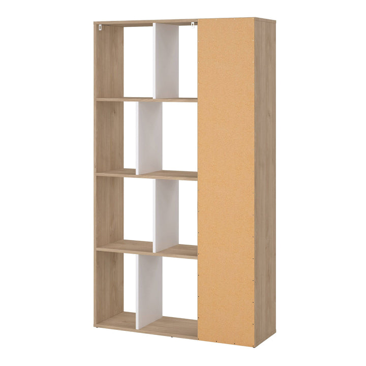 Maze Bookcase with 1 Door in Jackson Hickory and White High Gloss - TidySpaces