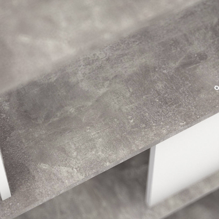 Maze Open Bookcase 4 Shelves in Concrete and White - TidySpaces