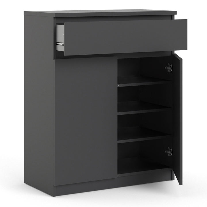 Naia Sideboard - 1 Drawer 2 Doors in Black Matt - TidySpaces