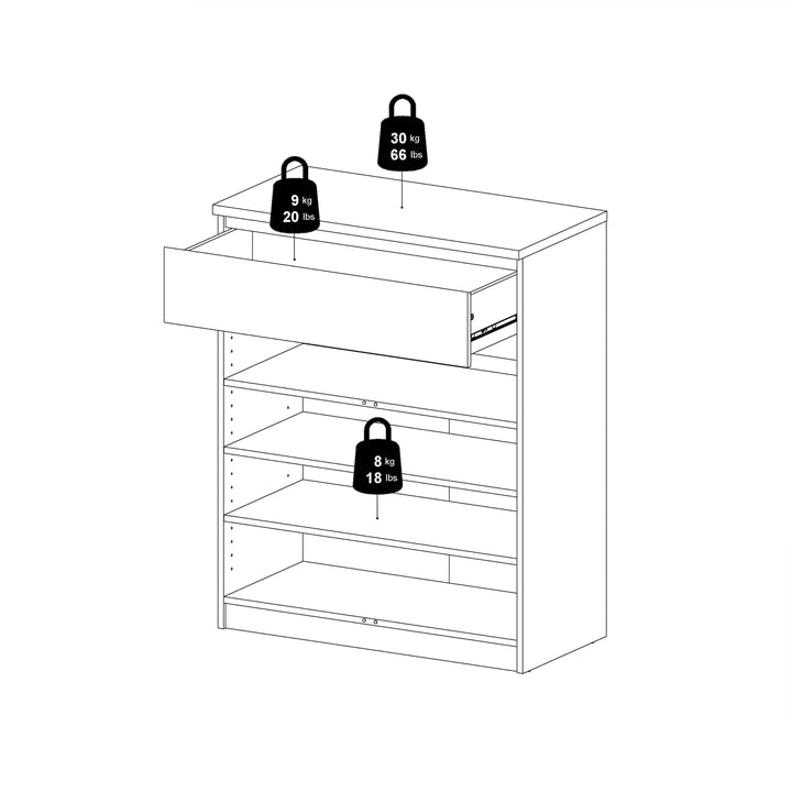 Naia Sideboard - 1 Drawer 2 Doors in Black Matt - TidySpaces