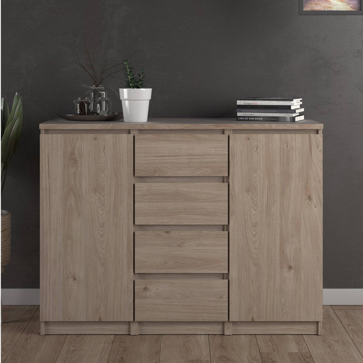 Naia Sideboard 4 Drawers 2 Doors in Jackson Hickory Oak - TidySpaces