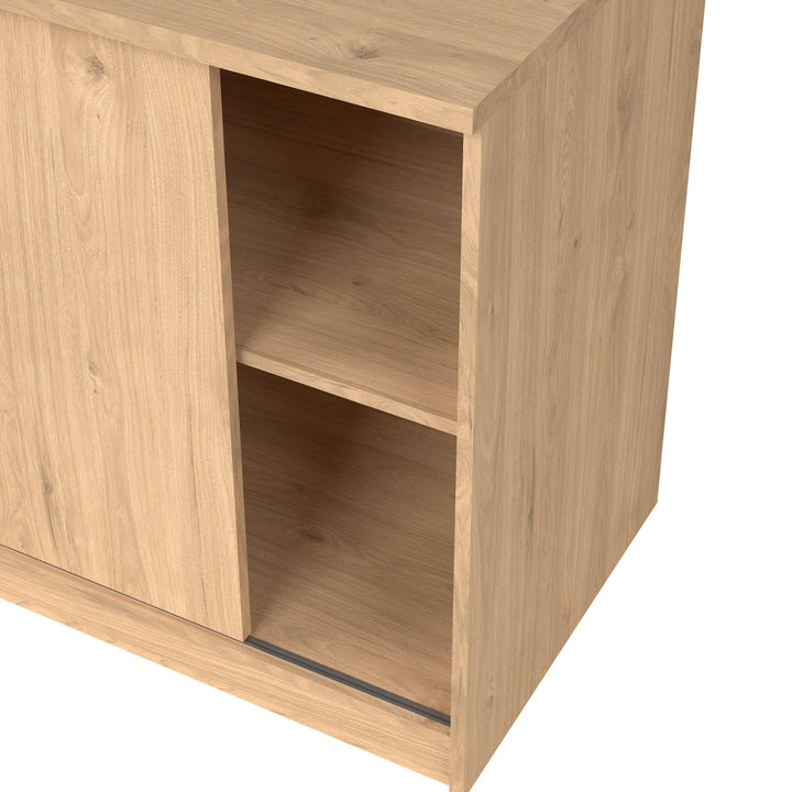 Naia Storage Unit with 1 Sliding Door and 3 Drawers in Jackson Hickory Oak - TidySpaces