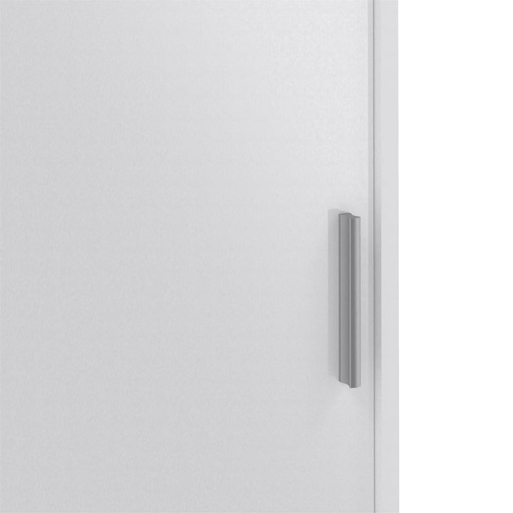 Naia Wardrobe with 1 Sliding door + 1 door + 3 drawers in White High Gloss - TidySpaces