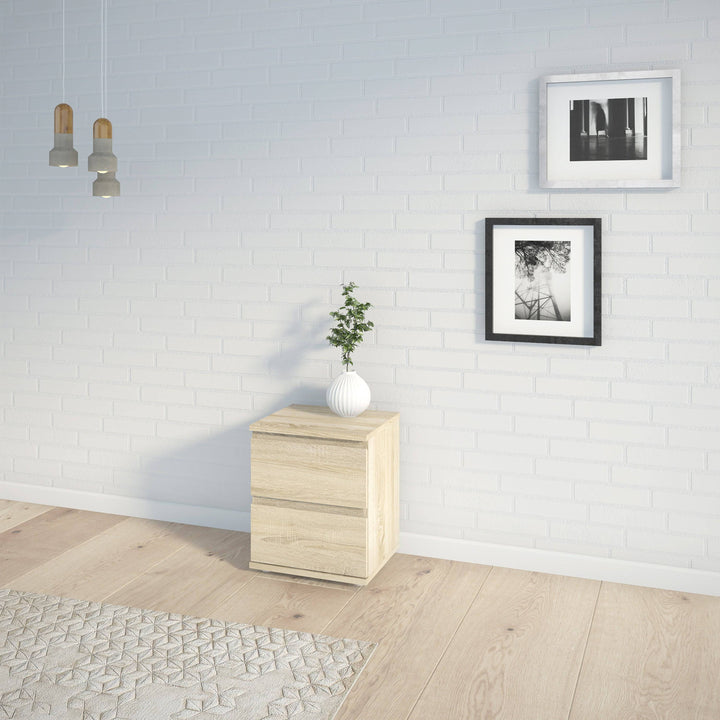 Nova Bedside 2 Drawer in Oak - TidySpaces