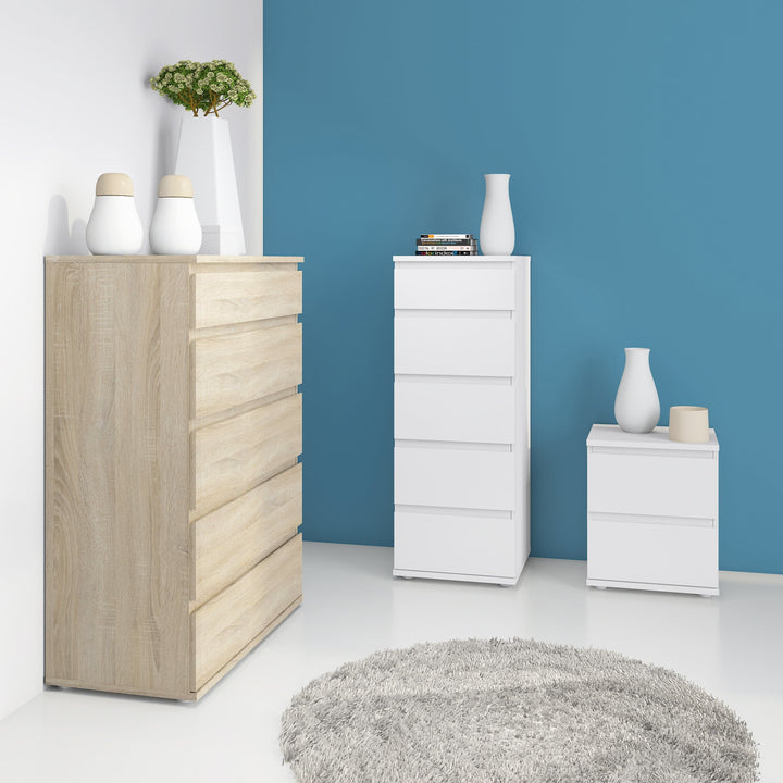 Nova Chest of 5 Drawers in Oak - TidySpaces