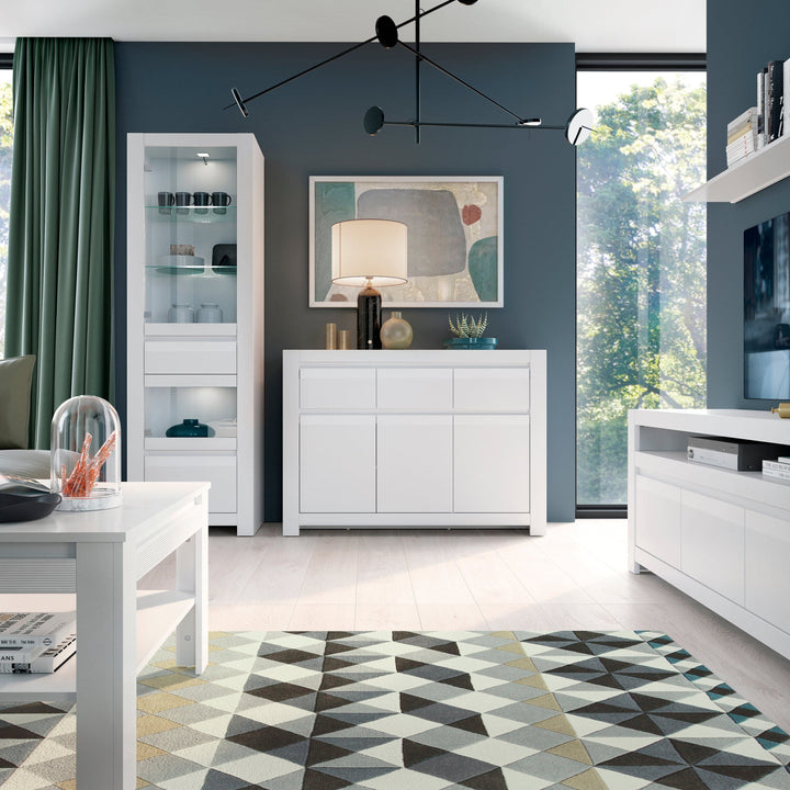 Novi 3 Door 3 Drawer Cabinet in Alpine White - TidySpaces