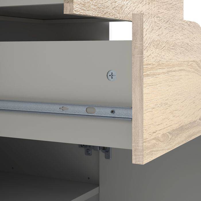 Oslo Bookcase 2 Drawers 1 Door in White and Oak - TidySpaces